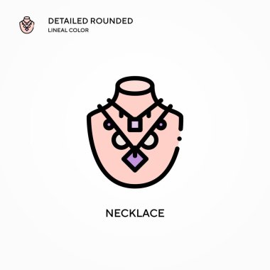 Kolye vektör simgesi. Modern vektör illüstrasyon kavramları. Düzenlemesi ve kişiselleştirmesi kolay.