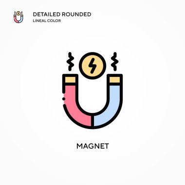Mıknatıs vektör simgesi. Modern vektör illüstrasyon kavramları. Düzenlemesi ve kişiselleştirmesi kolay.