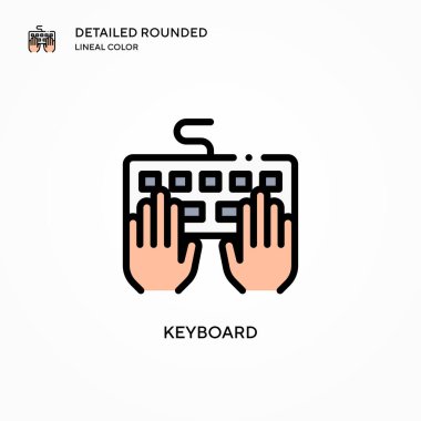 Klavye vektör simgesi. Modern vektör illüstrasyon kavramları. Düzenlemesi ve kişiselleştirmesi kolay.