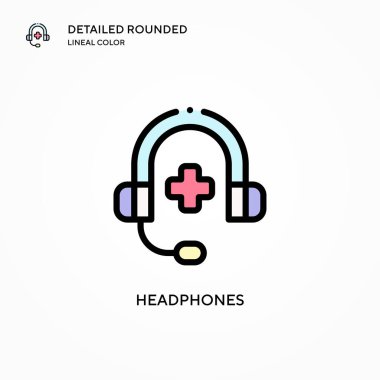 Kulaklık vektör simgesi. Modern vektör illüstrasyon kavramları. Düzenlemesi ve kişiselleştirmesi kolay.