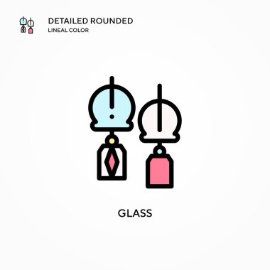 Cam vektör simgesi. Modern vektör illüstrasyon kavramları. Düzenlemesi ve kişiselleştirmesi kolay.