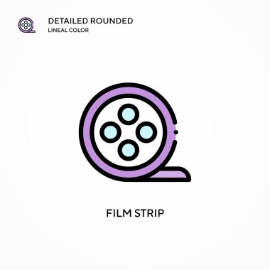 Film şeridi vektör simgesi. Modern vektör illüstrasyon kavramları. Düzenlemesi ve kişiselleştirmesi kolay.