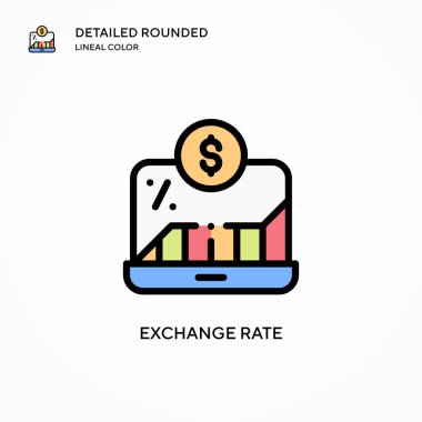 Değişim oranı vektör simgesi. Modern vektör illüstrasyon kavramları. Düzenlemesi ve kişiselleştirmesi kolay.
