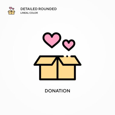 Bağış vektörü simgesi. Modern vektör illüstrasyon kavramları. Düzenlemesi ve kişiselleştirmesi kolay.