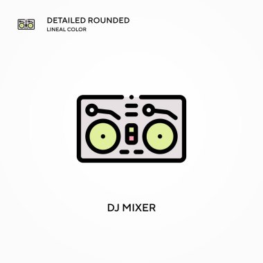 DJ karıştırıcı vektör simgesi. Modern vektör illüstrasyon kavramları. Düzenlemesi ve kişiselleştirmesi kolay.