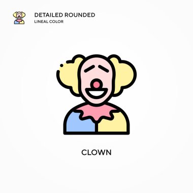 Palyaço vektör simgesi. Modern vektör illüstrasyon kavramları. Düzenlemesi ve kişiselleştirmesi kolay.