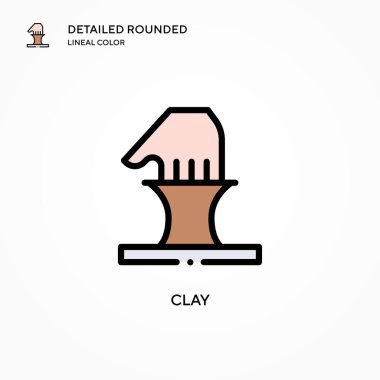 Clay vektör simgesi. Modern vektör illüstrasyon kavramları. Düzenlemesi ve kişiselleştirmesi kolay.