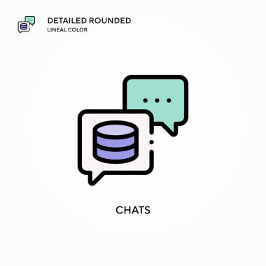 Sohbet vektör simgesi. Modern vektör illüstrasyon kavramları. Düzenlemesi ve kişiselleştirmesi kolay.