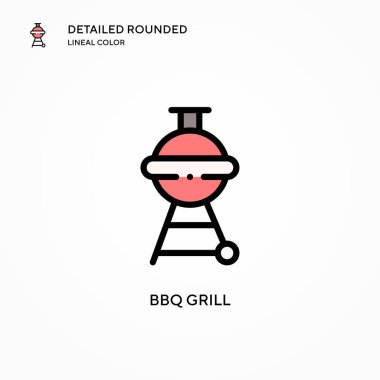 Barbekü ızgara vektör simgesi. Modern vektör illüstrasyon kavramları. Düzenlemesi ve kişiselleştirmesi kolay.