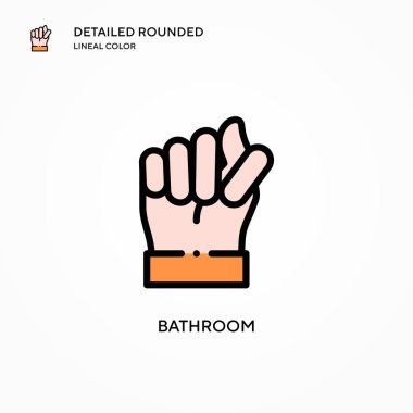 Banyo vektör simgesi. Modern vektör illüstrasyon kavramları. Düzenlemesi ve kişiselleştirmesi kolay.