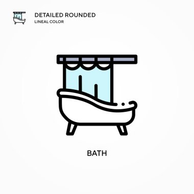 Banyo vektör simgesi. Modern vektör illüstrasyon kavramları. Düzenlemesi ve kişiselleştirmesi kolay.