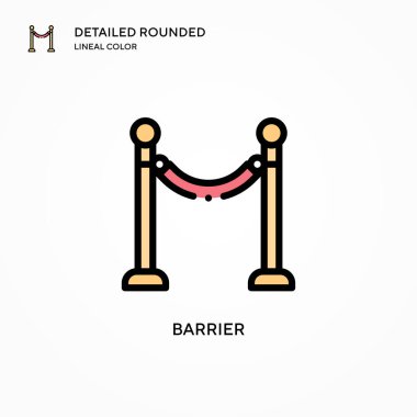Bariyer vektör simgesi. Modern vektör illüstrasyon kavramları. Düzenlemesi ve kişiselleştirmesi kolay.