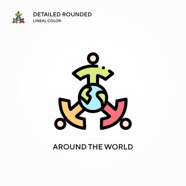 Around the world vector icon. Modern vector illustration concepts. Easy to edit and customize. vector