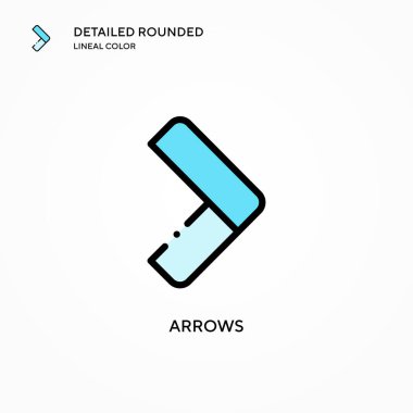 Ok vektör simgesi. Modern vektör illüstrasyon kavramları. Düzenlemesi ve kişiselleştirmesi kolay.