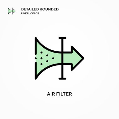 Hava filtresi vektör simgesi. Modern vektör illüstrasyon kavramları. Düzenlemesi ve kişiselleştirmesi kolay.