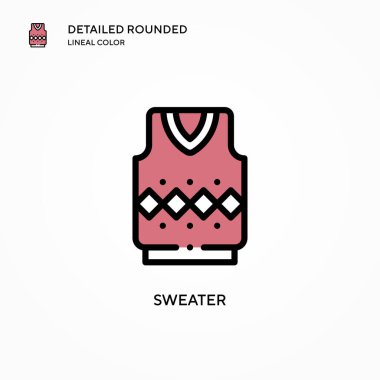 Süveter vektör simgesi. Modern vektör illüstrasyon kavramları. Düzenlemesi ve kişiselleştirmesi kolay.