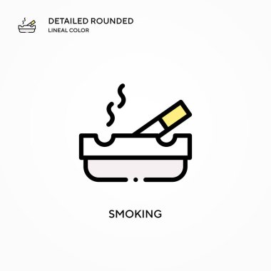 Sigara içilen vektör simgesi. Modern vektör illüstrasyon kavramları. Düzenlemesi ve kişiselleştirmesi kolay.