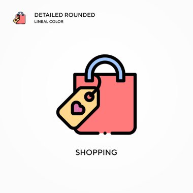 Alışveriş vektörü ikonu. Modern vektör illüstrasyon kavramları. Düzenlemesi ve kişiselleştirmesi kolay.