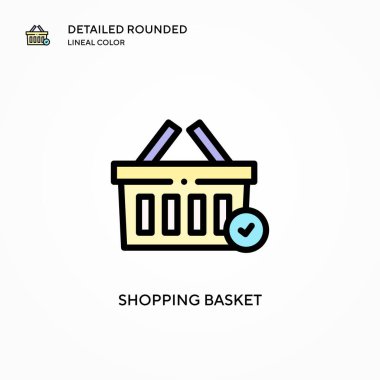 Alışveriş sepeti ikonu. Modern vektör illüstrasyon kavramları. Düzenlemesi ve kişiselleştirmesi kolay.