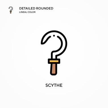 Scythe vektör simgesi. Modern vektör illüstrasyon kavramları. Düzenlemesi ve kişiselleştirmesi kolay.
