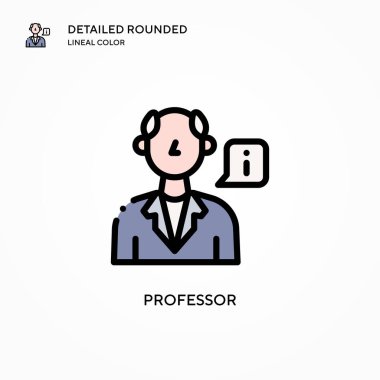 Profesör vektör ikonu. Modern vektör illüstrasyon kavramları. Düzenlemesi ve kişiselleştirmesi kolay.
