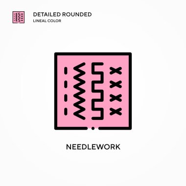 İğne işi vektör simgesi. Modern vektör illüstrasyon kavramları. Düzenlemesi ve kişiselleştirmesi kolay.