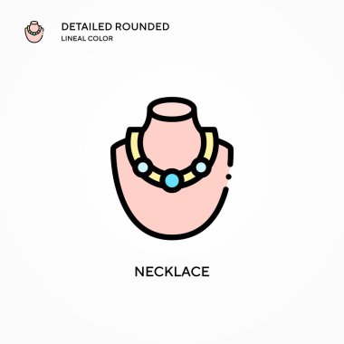 Kolye vektör simgesi. Modern vektör illüstrasyon kavramları. Düzenlemesi ve kişiselleştirmesi kolay.