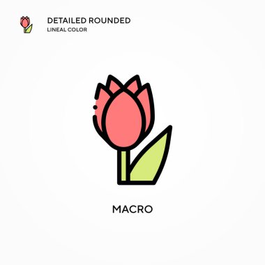 Makro vektör simgesi. Modern vektör illüstrasyon kavramları. Düzenlemesi ve kişiselleştirmesi kolay.