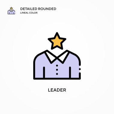 Lider vektör simgesi. Modern vektör illüstrasyon kavramları. Düzenlemesi ve kişiselleştirmesi kolay.