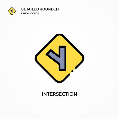 Kesişme vektörü simgesi. Modern vektör illüstrasyon kavramları. Düzenlemesi ve kişiselleştirmesi kolay.