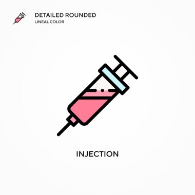 Enjeksiyon vektör simgesi. Modern vektör illüstrasyon kavramları. Düzenlemesi ve kişiselleştirmesi kolay.