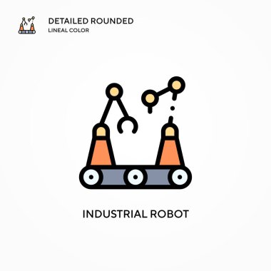 Sanayi robot vektör simgesi. Modern vektör illüstrasyon kavramları. Düzenlemesi ve kişiselleştirmesi kolay.