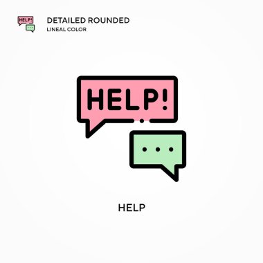 Vektör simgesine yardım et. Modern vektör illüstrasyon kavramları. Düzenlemesi ve kişiselleştirmesi kolay.