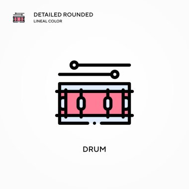 Davul vektör simgesi. Modern vektör illüstrasyon kavramları. Düzenlemesi ve kişiselleştirmesi kolay.