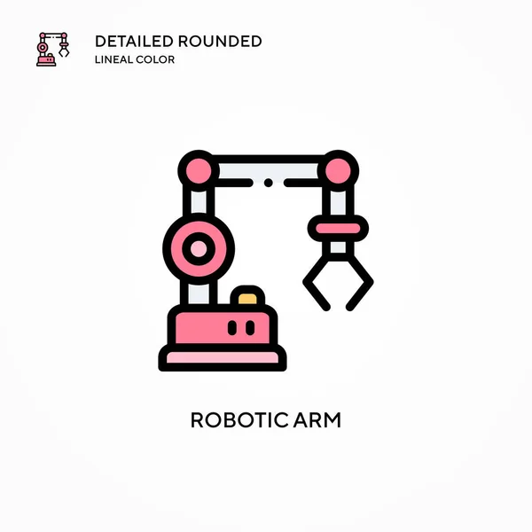 ロボットアームベクトルアイコン 現代のベクトル図の概念 編集とカスタマイズが簡単 — ストックベクタ