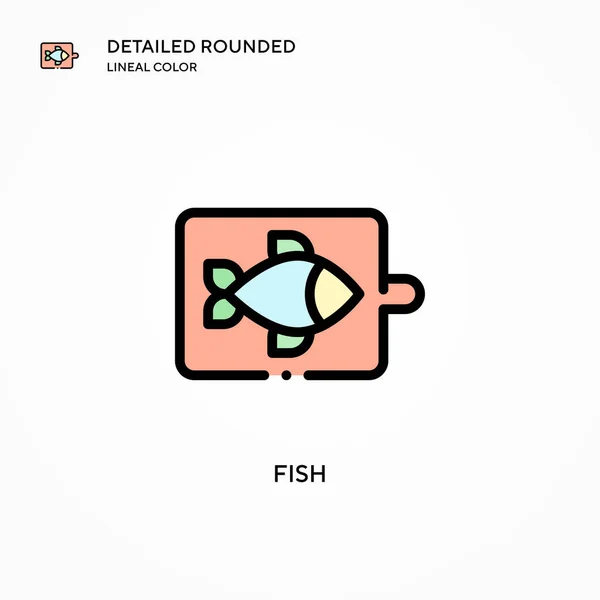 Icono Vector Pescado Conceptos Modernos Ilustración Vectorial Fácil Editar Personalizar — Archivo Imágenes Vectoriales