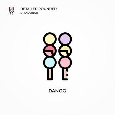 Dango vektör simgesi. Modern vektör illüstrasyon kavramları. Düzenlemesi ve kişiselleştirmesi kolay.