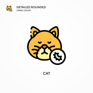 Kedi vektör simgesi. Modern vektör illüstrasyon kavramları. Düzenlemesi ve kişiselleştirmesi kolay.