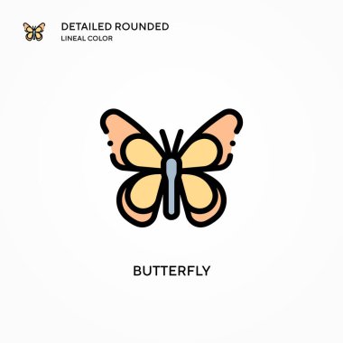 Kelebek vektör simgesi. Modern vektör illüstrasyon kavramları. Düzenlemesi ve kişiselleştirmesi kolay.