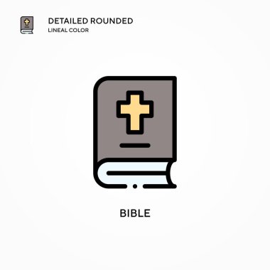 İncil vektör simgesi. Modern vektör illüstrasyon kavramları. Düzenlemesi ve kişiselleştirmesi kolay.