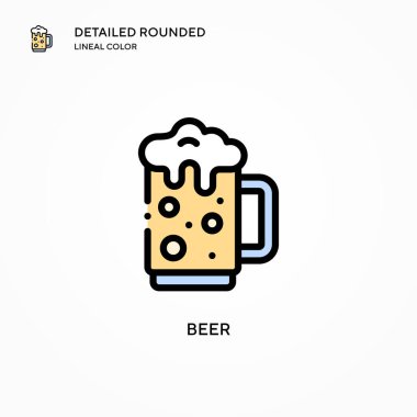 Bira vektör simgesi. Modern vektör illüstrasyon kavramları. Düzenlemesi ve kişiselleştirmesi kolay.