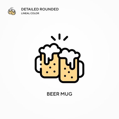 Bira kupası vektör simgesi. Modern vektör illüstrasyon kavramları. Düzenlemesi ve kişiselleştirmesi kolay.