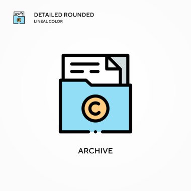 Arşiv vektör simgesi. Modern vektör illüstrasyon kavramları. Düzenlemesi ve kişiselleştirmesi kolay.