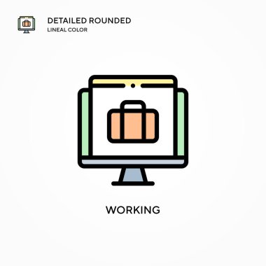 Çalışan vektör simgesi. Modern vektör illüstrasyon kavramları. Düzenlemesi ve kişiselleştirmesi kolay.