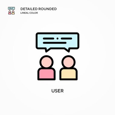 Kullanıcı vektör simgesi. Modern vektör illüstrasyon kavramları. Düzenlemesi ve kişiselleştirmesi kolay.