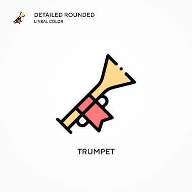 Trompet vektör simgesi. Modern vektör illüstrasyon kavramları. Düzenlemesi ve kişiselleştirmesi kolay.