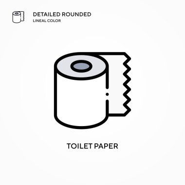 Tuvalet kağıdı vektör simgesi. Modern vektör illüstrasyon kavramları. Düzenlemesi ve kişiselleştirmesi kolay.