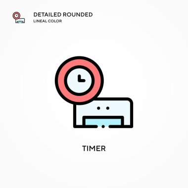 Zamanlayıcı vektör simgesi. Modern vektör illüstrasyon kavramları. Düzenlemesi ve kişiselleştirmesi kolay.