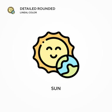 Güneş vektör simgesi. Modern vektör illüstrasyon kavramları. Düzenlemesi ve kişiselleştirmesi kolay.