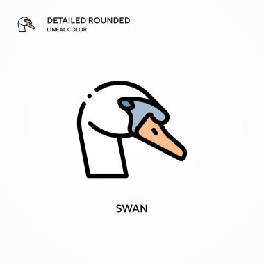 Kuğu vektör simgesi. Modern vektör illüstrasyon kavramları. Düzenlemesi ve kişiselleştirmesi kolay.